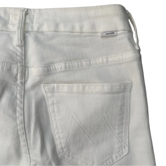 MOTHER Exclusive Fairest Of Them All The Weekender Fray Jeans Crisp White Sz 25 - Picture 7 of 7